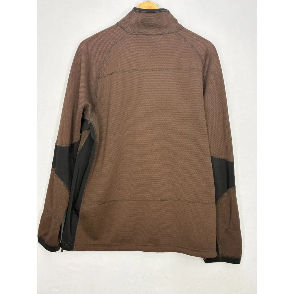 The North Face Jacket Mens Brown Black Soft Shell Fleece Full‎ Zip Outdoor XL